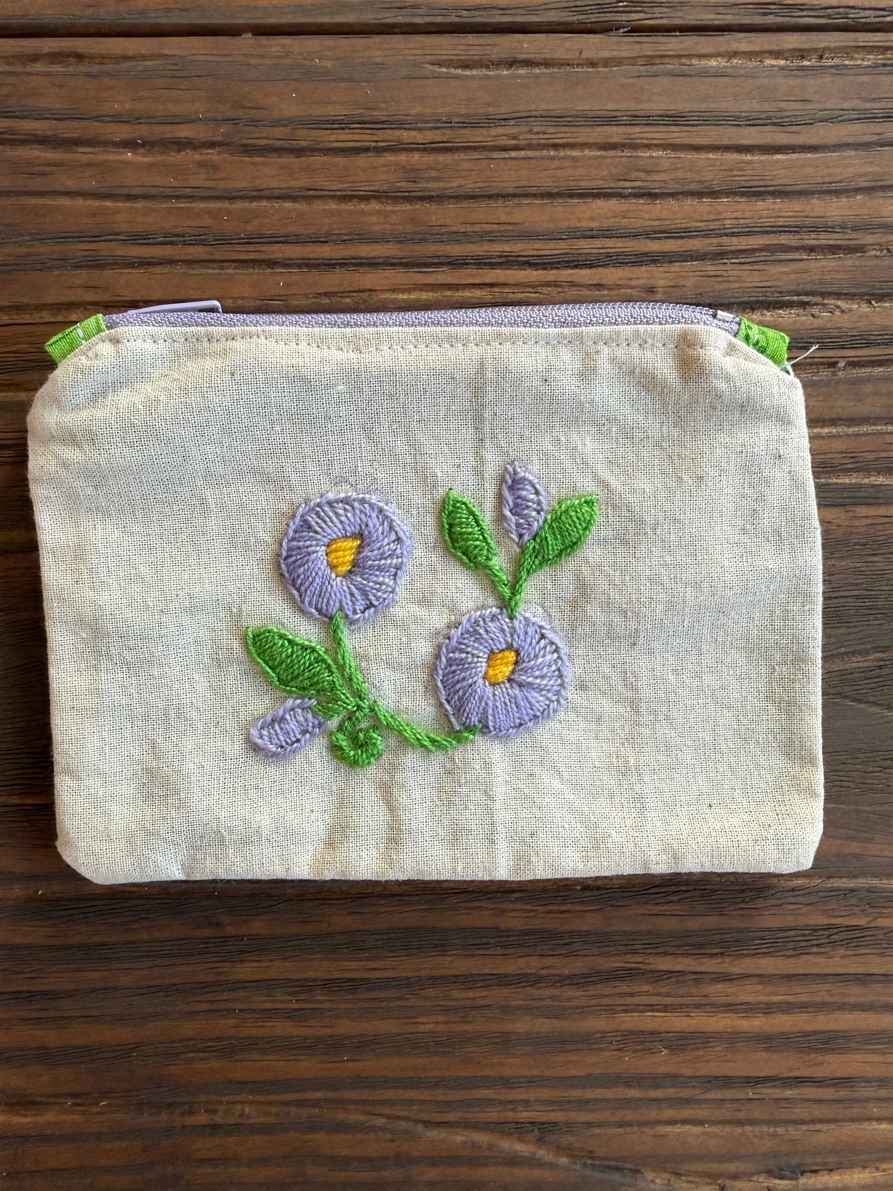Purple Blooms Small Zippered Pouch