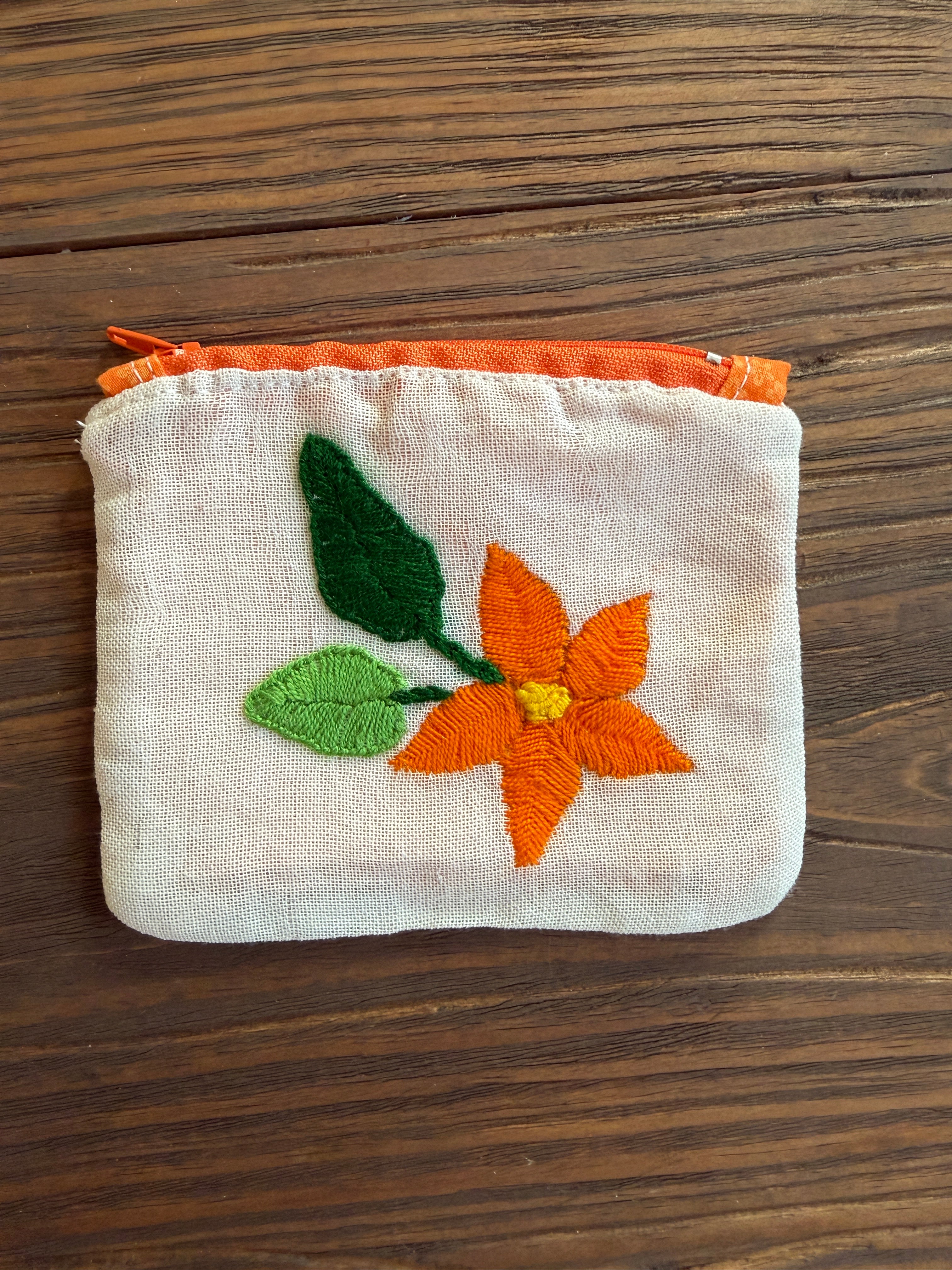 Orange Blossom Small Zippered Pouch